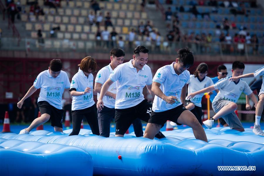 Competitors participate in a festival competition in Macao, south China, Aug. 30, 2020. (Xinhua/Cheong Kam Ka)