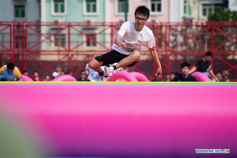 Competitors participate in a festival competition in Macao, south China, Aug. 30, 2020. (Xinhua/Cheong Kam Ka)