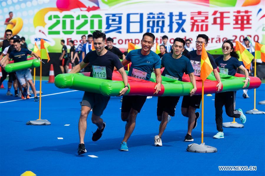 Competitors participate in a festival competition in Macao, south China, Aug. 30, 2020. (Xinhua/Cheong Kam Ka)