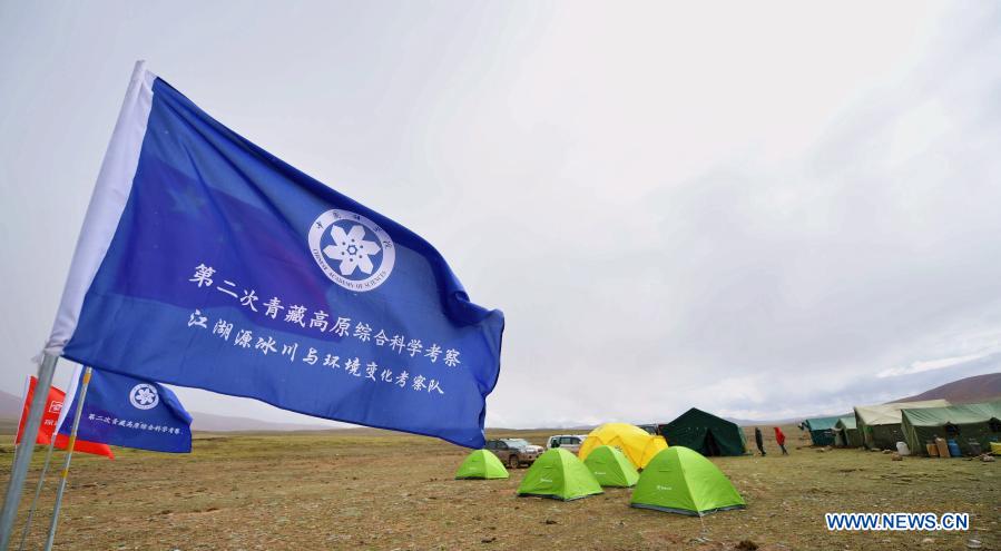 Photo taken on June 24, 2017 shows the camp of a research team of China