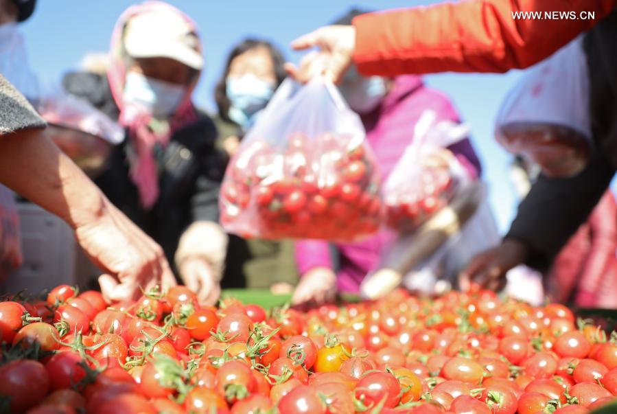 Citizens purchase goods at a traditional Spring Festival fair held in Bayuquan District of Yingkou, northeast China