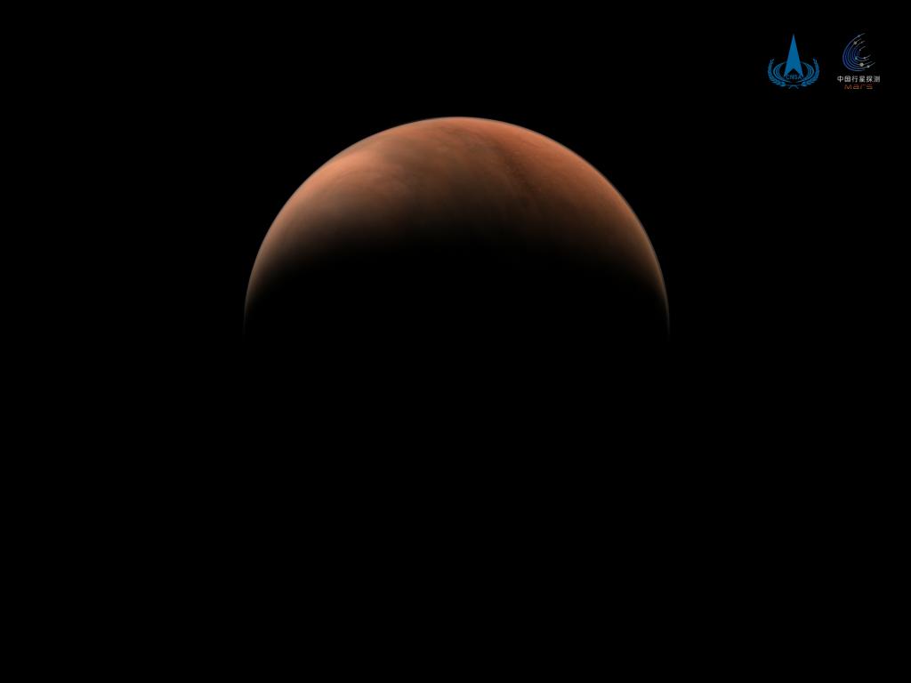 Photo taken on March 18, 2021 shows an image of Mars captured by China
