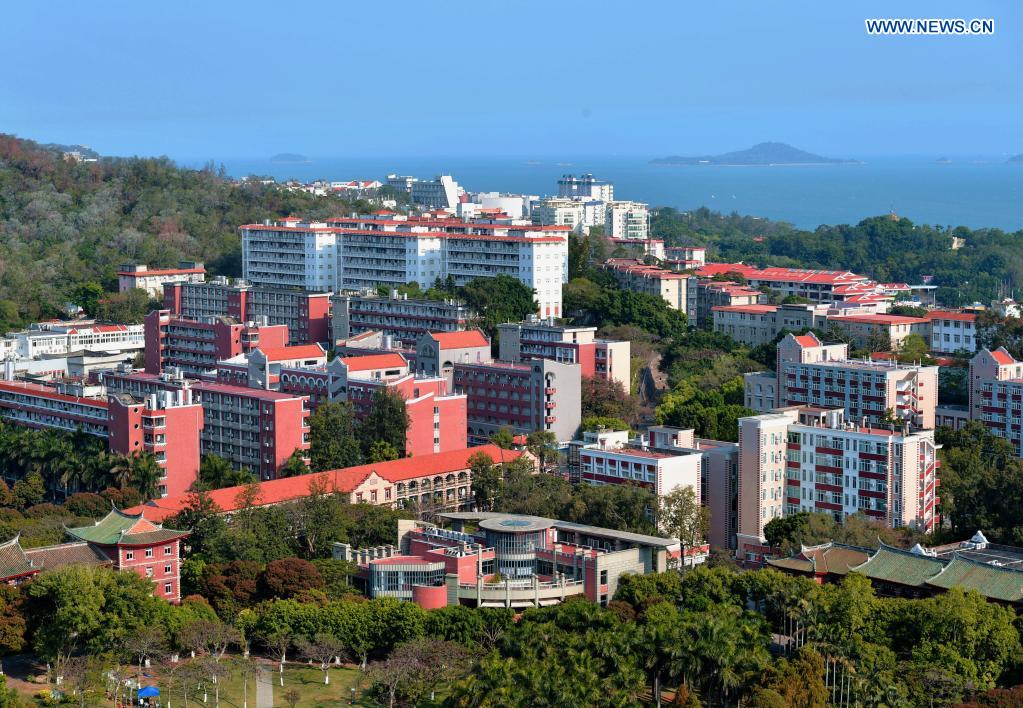 Photo taken on March 26, 2021 shows the campus scenery of the Xiamen University in Xiamen, southeast China